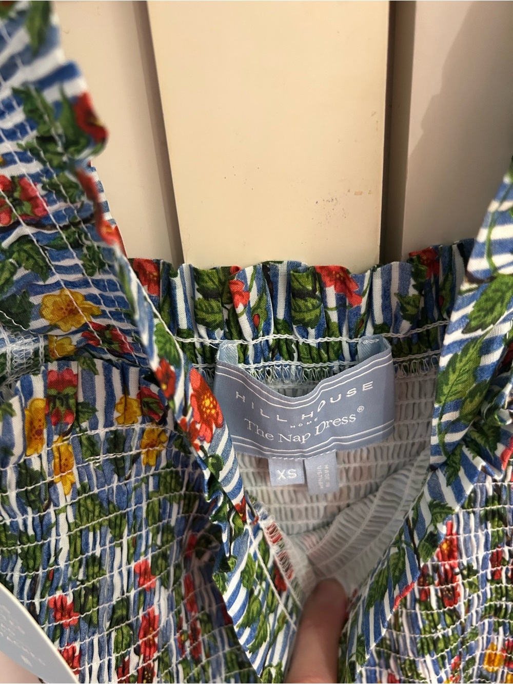NWT Hillhouse home “Ellie” nap dress in geranium stripe, size XS. - Picture 2 of 6